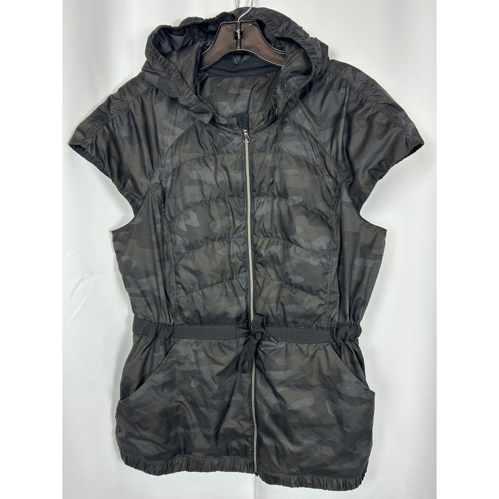 Lululemon Spring Fling Puffy Vest Lotus Camo Black Hooded Puffer Vest Outdoors 6